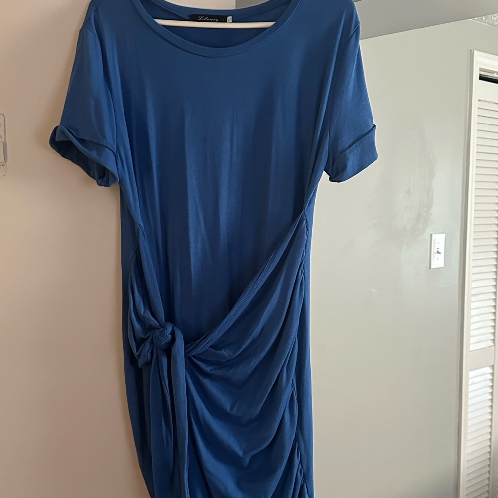 Chic Asymmetrical Blue Dress